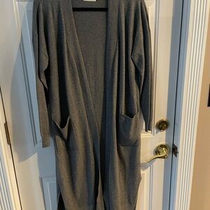 Dreamers Charcoal Open Front Cardigan